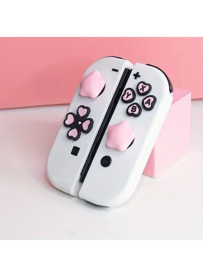 Pink White Silicone Joycon Thumb Grip Cap Cover For Nintendo Switch OLED Lite - Image 3
